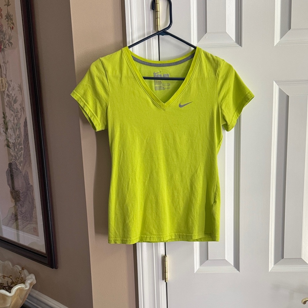 Nike Women's Bright Green V-Neck Tee